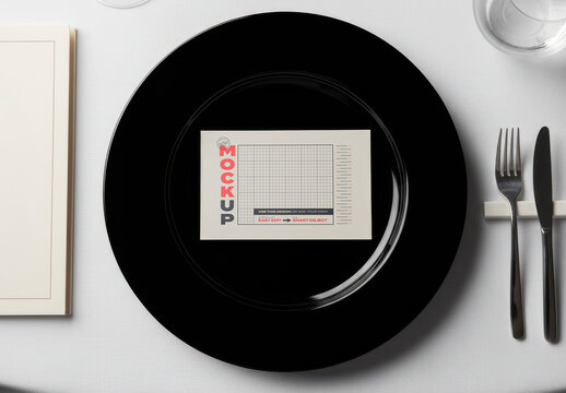Page Paper on Restaurant Dish Mockup