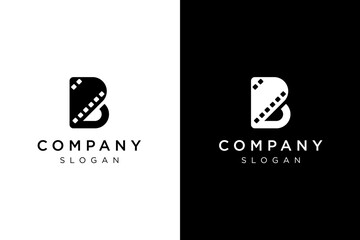 letter B bold with film logo design