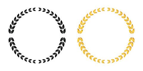 Premium laurel wreath ring &ndash; A refined circular laurel wreath with balanced leaf details, perfect for awards, badges, seals, and elegant brand presentations