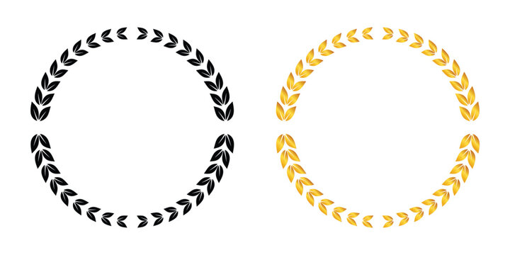 Premium laurel wreath ring &ndash; A refined circular laurel wreath with balanced leaf details, perfect for awards, badges, seals, and elegant brand presentations
