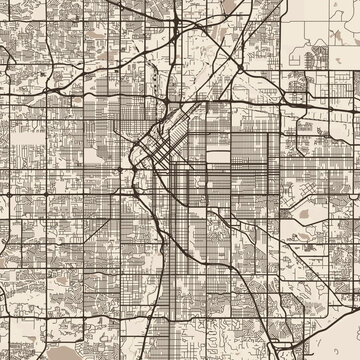 Denver City Map discover the elegant balance of structured urban grids meticulous linework and subdued sepia tones in this refined svg design showcasing the architectural essence, emphasizing refined.