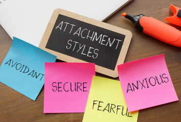 Attachment Styles in Psychology, Secure, Anxious, Avoidant and Fearful Attachment Types, Emotional Bonding, Relationship Patterns, Mental Health and Human Behavior Concept