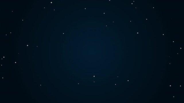 Abstract dark blue background featuring shimmering small white particles, creating a serene and elegant cosmic or starry night effect perfect for digital design and clean presentations