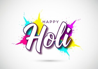 Obraz premium Minimal Clean Holi Background With Stylish Typography – AI Generated Image