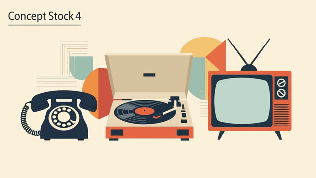 Retro technology icons for nostalgic projects and presentations