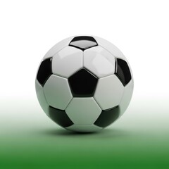 Obraz premium A classic black and white soccer ball resting on a verdant green field