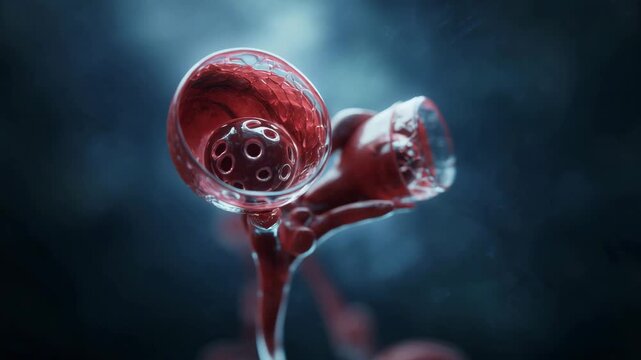 Ultra HD Detailed microscopic view of human capillaries and blood vessels, showing intricate biological structure and cellular components in a scientific context video