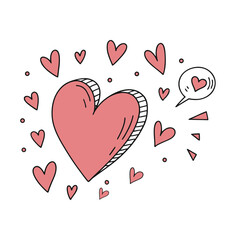 Hand-Drawn Heart Doodle Illustration Vector