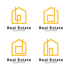 Minimalist real estate logo design set
