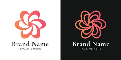 Abstract gradient flower logo design