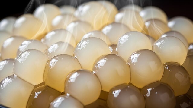 Tapioka Pearls with Steam for Bubble Tea Dessert