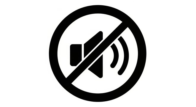 A universal symbol indicating no sound or muted audio is allowed.