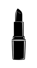 Lipstick tube silhouette vector illustration for makeup application beauty cosmetic fashion product artwork
