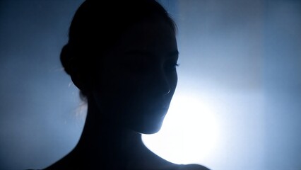 Ballet dancer silhouette on stage