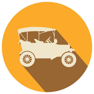 Orange circle retro car