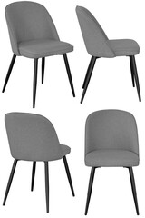 Real upholstered dining chair photographed in studio and isolated with transparent background. High-quality furniture product photography in PNG format, ideal for interior design project