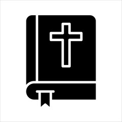 Obraz premium Bible Icon. Symbol isolated white background. vector illustration. color editable.