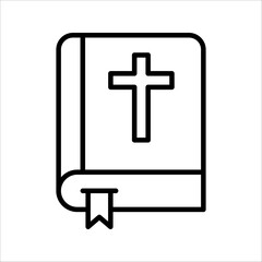 Obraz premium Bible Icon. Symbol isolated white background. vector illustration. color editable.