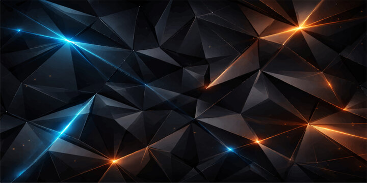 Futuristic abstract background featuring a glowing pattern of geometric colorful triangle shapes and 3d crystal mosaic elements for a textured origami style vector design
