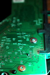 Fototapeta premium A macro view of a computer graphics card