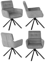 Upholstered armchair isolated, modern living room furniture