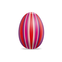 Fototapeta premium Colorful stripes easter egg in 3D