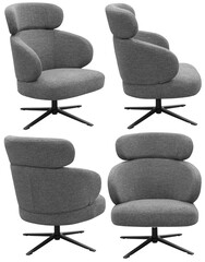 Upholstered armchair isolated, modern living room furniture