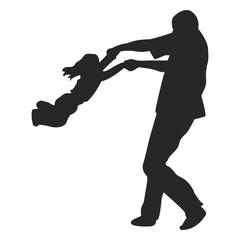 Father daughter playing