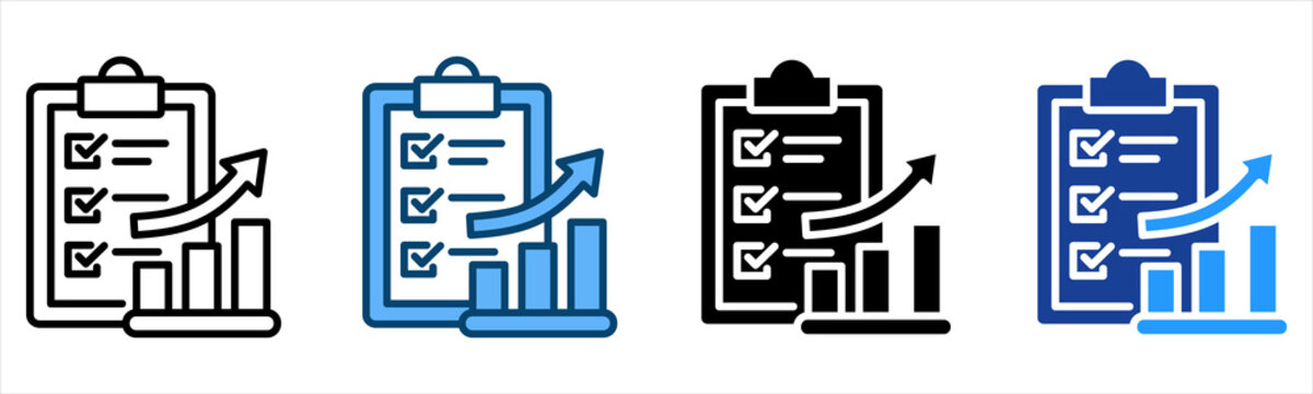 Growth Chart Icon Multiple Style Vector Collection   