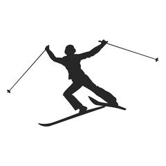 Fototapeta premium Ice ski silhouette