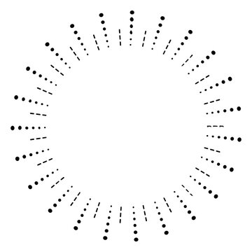 Sunrays dots and lines icon