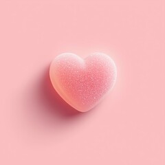 Fototapeta premium Soft Pink Heart with Glittery Texture on Pastel Background