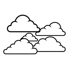 Cloud computing icon set with cartoon clouds and sky vector design elements