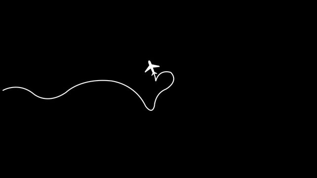 Abstract hearts One continuous line drawing on white background. Animation of continuous drawing of heart line 4k video..