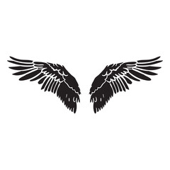 Bird angel wings spread cut out black © Vexels