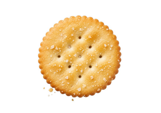 Single ritz cracker isolated on transparent background