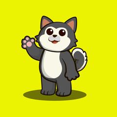 Obraz premium cute husky puppy character