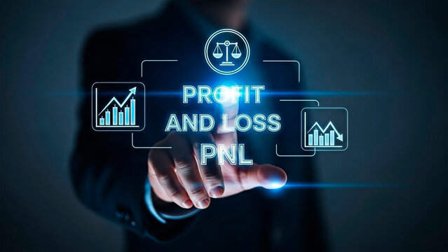 A businessman analyzing profit and loss statements for financial planning and business strategy.