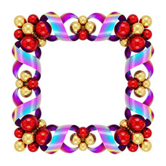 Vibrant beaded square frame