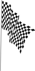 checkered flag on white background