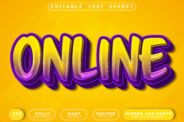 Online Social Network Media Digital Connect Vector Fully Editable Smart Object Text Effect