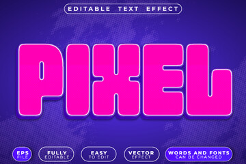 Pixel PixelArt 8Bit Retro Arcade Game Vector Fully Editable Smart Object Text Effect
