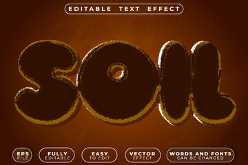 Soil Dirt Earth Ground Clay Garden Vector Fully Editable Smart Object Text Effect