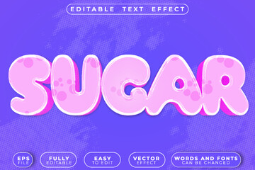 Sugar Candy Sweet Dessert Treat Confection Vector Fully Editable Smart Object Text Effect