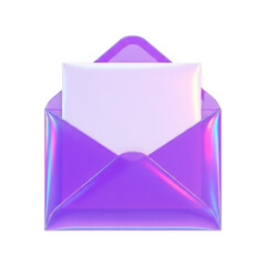 Vibrant purple envelope with white letter
