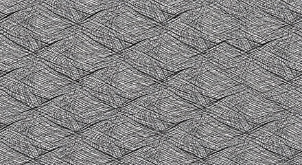 Obraz premium Abstract Seamless Weaved Grid Pattern with Linear Monochrome Texture