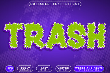 Trash Garbage Waste Junk Dumpster Recycle Vector Fully Editable Smart Object Text Effect