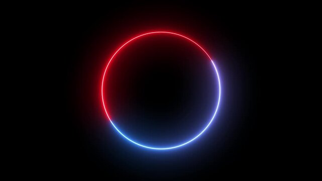 Colorful neon circle frame loading icon animation.4k video