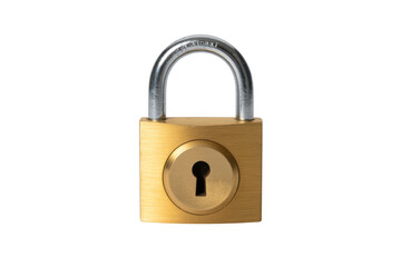 Naklejka premium Gold padlock isolated isolated on a transparent background