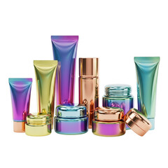 Vibrant cosmetic containers display